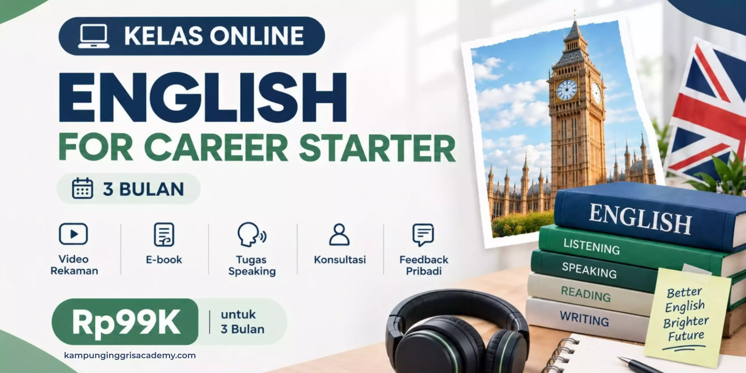 Kelas Online Bahasa Inggris Banner